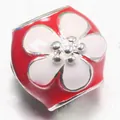 Elegante rode kersenbloesem emaille bedelkraal voor DIY sieraden armbanden - Rood