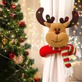 Festive reindeer plush curtain buckle for holiday home window decor and scene layout. - Rudolph Reindeer Style (006-D)