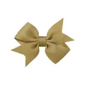 Khaki grosgrain ribbon bow hair clip for girls - 5.50cm / Khaki Gold (687)