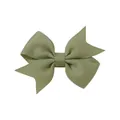 Sage green ribbed ribbon bow hair clip for baby girls with secure metal grip - 5.50cm / Sage Green (563)