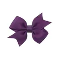 Small purple grosgrain ribbon bow hair clip for baby girls and toddler accessories - 5.50cm / Deep Purple (467)