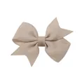 Beige grosgrain ribbon bow hair clip for baby girls and kids handmade headwear accessory - 5.50cm / Beige (823)