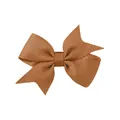 Classic brown grosgrain ribbon bow hair clip for baby girls and kids hair accessories - Grosgrain Ribbon Bow Hair Clip / Brown (743)