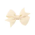 Elegant cream grosgrain ribbon bow hair clip for baby girls and toddler hair accessories - Grosgrain Ribbon Bow Hair Clip / Off White (815)
