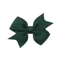 Classic dark green grosgrain ribbon bow hair clip for baby girls and toddler hair accessories - Grosgrain Ribbon Bow Hair Clip / Dark Green (593)