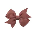 Classic rust brown ribbed ribbon small bow hair clip for baby girls and toddlers - 5.50cm / Rust Red (141)