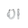 Elegante minimalistische 925er Silber Creolen mit einem Zirkonia Stein im Marquise-Schliff - Silber (Weißer Zirkonia)