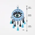 Atrapasueños azul Evil Eye hecho a mano para pared con borlas de cuentas y medidas - Como se muestra / Estilo de Lentejuelas (MS9550) / Azul