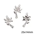 25x14mm silberne Blumen-Legierungsanhänger für DIY handgefertigten Schmuck und Ketten - Lotus-Stil (44) / 5 Stück/Packung (25x14mm) / Silber