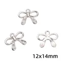 Silberner Legierungs-Schleifenanhänger für DIY-Schmuck, 12x14mm Größe, 3er-Pack - Schleife-Stil (45) / 25 Stück/Packung (12x14mm) / Silber