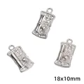 Silberlegierter Anhänger mit Bambus und Fisch, Friedenszeichen, DIY, 18x10mm - Koi Frieden Bambus Stil (53) / 10 Stück/Packung (18x10mm) / Silber