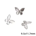 Handgefertigte silberne Schmetterlingsanhänger aus Legierung für Schmuck, 9,5x11,7 mm - Schmetterling mit Rückloch Stil (51) / 25 Stück/Packung (9.5x11.7mm) / Silber