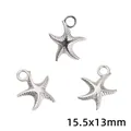 Silberfarbene Seestern-Anhänger aus Legierung für DIY-Schmuck, 3er-Set, 15,5x13mm - Fünfeckiger Seestern-Stil (48) / 15 Stück/Packung (15.5x13mm) / Silber