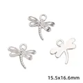 Silberne Libellenanhänger aus Legierung für DIY-Schmuckherstellung 15,5x16,6mm Größe - Libelle-Stil (55) / 15 Stück/Packung (15.5x16.6mm) / Silber