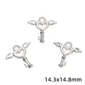 Herzschlüssel-Anhänger mit Engelsflügeln aus Silberlegierung für DIY-Schmuck, 14,3x14,8mm - Engelsflügel Herz Schlüssel (#52款) / 20 Stück/Packung (14.3x14.8mm) / Silber