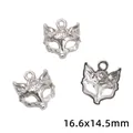 Legierungsanhänger mit Fuchmaske in Silberfarbe für DIY-Schmuck, Größe 16,6 x 14,5 mm - Fuchsmaske (#46款) / 5 Stück/Packung (16.6x14.5mm) / Silber