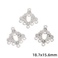 Silberfarbenes Fächer-Schmuckverbinder aus Legierung für DIY Handwerk 18.7x15.6mm - Filigran Ruyi Verbinder (#75款) / 15 Stück/Packung (18.7x15.6mm) / Silber