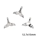 Elegante silberne Walkon-Anhänger aus Legierung für DIY-Schmuck, Größe 12,7x15 mm - Delphinschwanz (#59款) / 20 Stück/Packung (12.7x15mm) / Silber