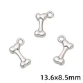 Glänzende Silberlegierung Hundeknochen Anhänger 13,6x8,5mm für DIY Schmuckherstellung - Kleiner Knochen (#69款) / 20 Stück/Packung (13.6x8.5mm) / Silber