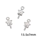 Handgefertigte DIY-Schmuckherstellung, silberne Stern-Zauberstab-Anhänger, 13,5x7 mm Größe - Sternen-Zauberstab (62) / 15er-Pack (13.5x7mm) / Silber