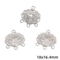 Silberlegierung Langlebigkeitsschloss Anhänger mit Fu Segen für DIY Schmuck 18x16,4mm - Fortune-Schloss mit Mehreren Löchern (77) / 5er-Pack (18x16.4mm) / Silber