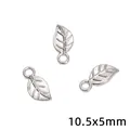 Kleiner silberner Blattanhänger aus Legierung für DIY-Schmuckherstellung 10,5x5mm - Kleines Blatt (78) / 50er-Pack (10.5x5mm) / Silber