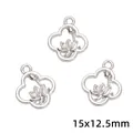 Silberner Legierung Lotus Fächer Anhänger für DIY Schmuck, Größe 15x12.5mm, Bastelzubehör - Hohler Lotus (58) / 20er-Pack (15x12.5mm) / Silber