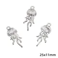 Anhänger aus Silberlegierung in Quallenform für DIY-Schmuck und Basteln, 25x11mm - Qualle (60) / 10er-Pack (25x11mm) / Silber