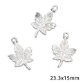 Silberne Ahornblatt-Anhänger aus Legierung für DIY-Schmuckprojekte, Größe 23,3x15mm - Ahornblatt-Stil (Modell 64) / 10 Stück (23.3x15mm) / Silber