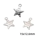 Silberne Sternanhänger aus Legierung mit „I love you“ Gravur, DIY-Schmuckzubehör, 15x12.6mm - Fünfzackiger Stern-Stil (Modell 70) / 15 Stück (15x12.6mm) / Silber