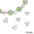 7x7mm Silberlegierung Rohrperlenverbinder mit Vintage-Muster für eigenen DIY-Schmuck - Gemustertes gerades Rohr (88 Stil) / 30er Pack / Silber