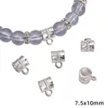 Hochwertige silberne Ösenperlen aus Legierung für DIY-Schmuckanhänger, 7,5x10mm - Sanduhr-Abstandshalter (89 Stil) / 20er Set / Silber