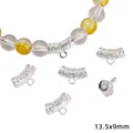 Silberne gebogene Röhrchen-Anhänger für DIY-Schmuckherstellung, 13,5x9 mm - Gebogenes Rohr (90 Stil) / 15er Pack / Silber