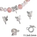 Kleine 11.5x9.5mm silberne Schmetterling-Legierungsanhänger für DIY Schmuckherstellung - Schmetterling (87 Stil) / 10er Pack / Silber
