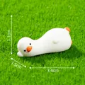 Miniature de figurine d'oie blanche pour décoration DIY, guide de taille en position - Oie Allongée