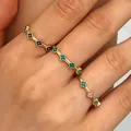 Anelli impilabili in acciaio inossidabile placcati oro con motivi a quadrifoglio colorati - Set di Anelli Quadrifoglio Multicolore (13) / 3 Pezzi/Confezione / Oro