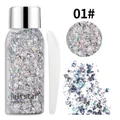Vue détaillée du fard à paupières gel pailleté holographique Julystar avec applicateur - 01# / Spécification Normale