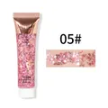 Ombre à paupières gel pailleté rose 05# avec détail de l'échantillon sur peau brillante - 05# Rose / 18g/Pièce