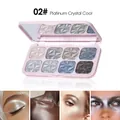 Platinum Crystal Cool 8-color shimmer eyeshadow palette variant 02# in pink case - No. 02 Platinum Crystal Cool