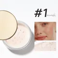 Close-up of #1 Moonlight loose setting powder with shimmer finish and model effect - Moonlight (W-CZ-B023#1)