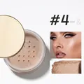 Close-up of shimmering loose setting powder shade #4 Soleil with professional makeup look. - Pink (W-CZ-B023#3)