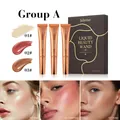 Julystar Liquid Beauty Wand set Group A featuring highlighter, blush, and contour shades - Group A (01#Pearl+02#Faded Rose+03#Amber) / 3 Pieces/Pack With Box
