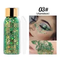 Gel glitterato camaleonte verde a lunga durata per trucco viso e corpo, tonalità 03# - Camaleonte 03 (Verde Smeraldo)