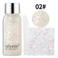 Gel glitterato bianco iridescente per viso e corpo, trucco luminoso tonalità 02# - Set Gel Brillantini / 30ml / 02# Bianco Iridescente