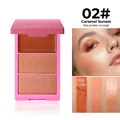 Palette de maquillage 3-en-1 Caramel Sunset avec fard à joues et illuminateur - 02# Caramel Sunset (W-CZ-B033#2)