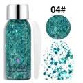 Gel glitterato olografico verde acqua vibrante variante 04 per il trucco di viso e occhi - Set Gel Brillantini / 30ml / 04# Blu Lago
