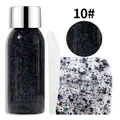 Zwarte gepolariseerde lichaamsglittergel voor gezicht en ogen, kleur #10 met spatel. - Glitter Gel Set / 30ml / 10# Iriserend Zwart