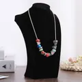 Elegante zwarte fluwelen mannequin buste voor kettingen en sieraden - H-Type Hoogte 24 / Zwart Fluweel