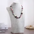 Grijze fluwelen ketting display buste voor sieraden presentatie en winkel tentoonstelling - H-Type Hoogte 40 / Ijsfluweel