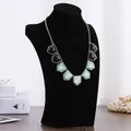 Elegante zwarte fluwelen mannequin buste voor ketting display en sieraden houder - H-Type Hoogte 29 / Zwart Fluweel